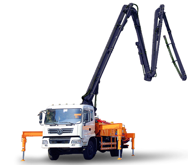 Bomba de concreto pluma sobre camión