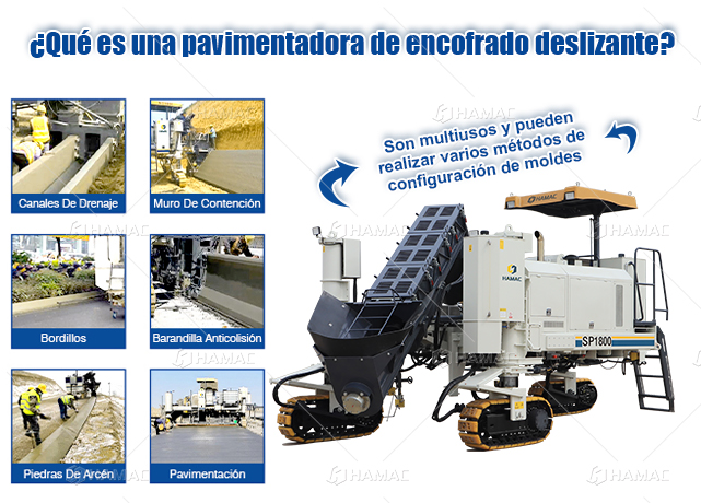 pavimentadora de encofrado deslizante funcionamiento